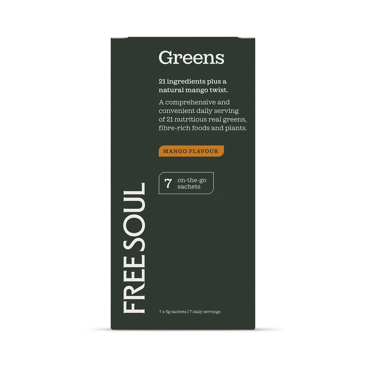 Free Soul Greens Superfood Blend Mango 7 Sachets